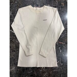 Carhartt Mens Medium Waffle Knit Thermal Long Sleeve Shirt Cream OffWhite Cotton